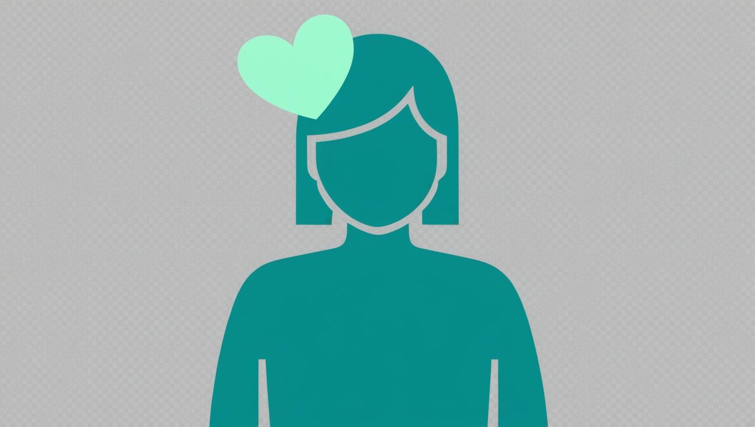 Employee Support Icon - Silhouette with Glowing Heart